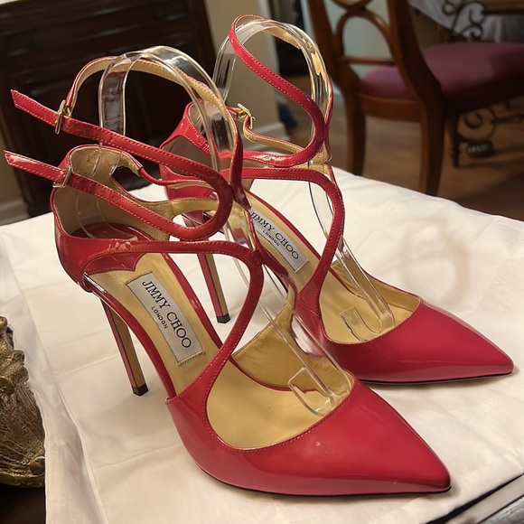 Jimmy Choo - Pink leather Lancer 100 Patent Pump - Picture 5 of 9